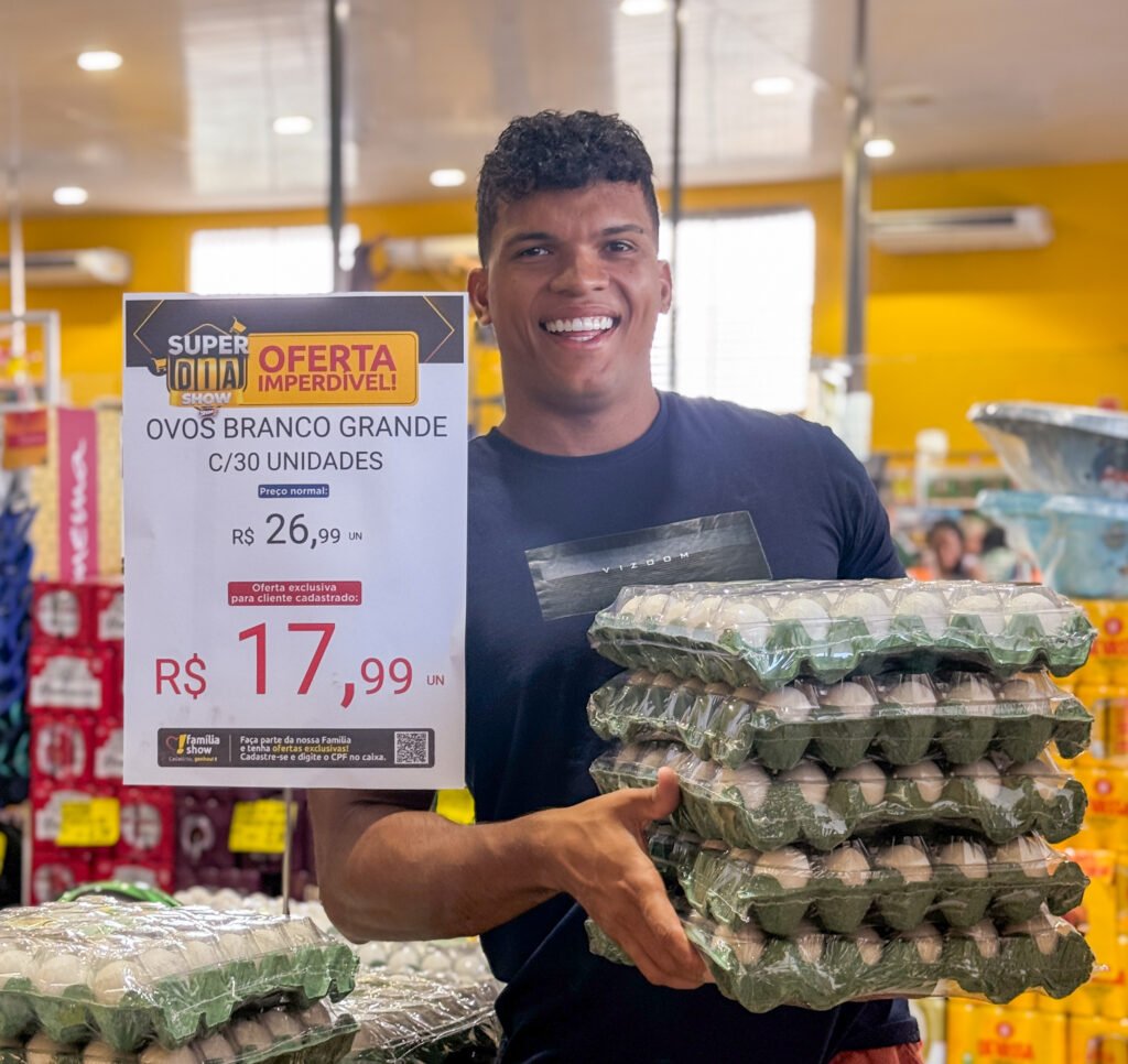 Super Show faz promoção e oferta bandeja de ovo por R$ 17,99