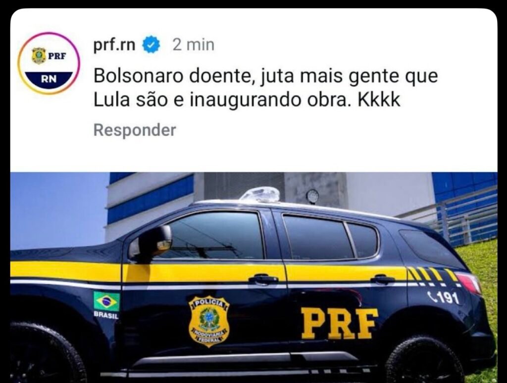 PRF investiga publicação sobre Lula e Bolsonaro em seu perfil oficial no Instagram