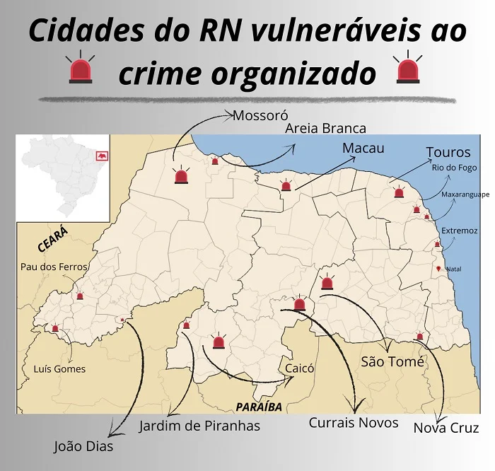 RN possui 15 cidades do interior com “elevada vulnerabilidade” ao crime organizado