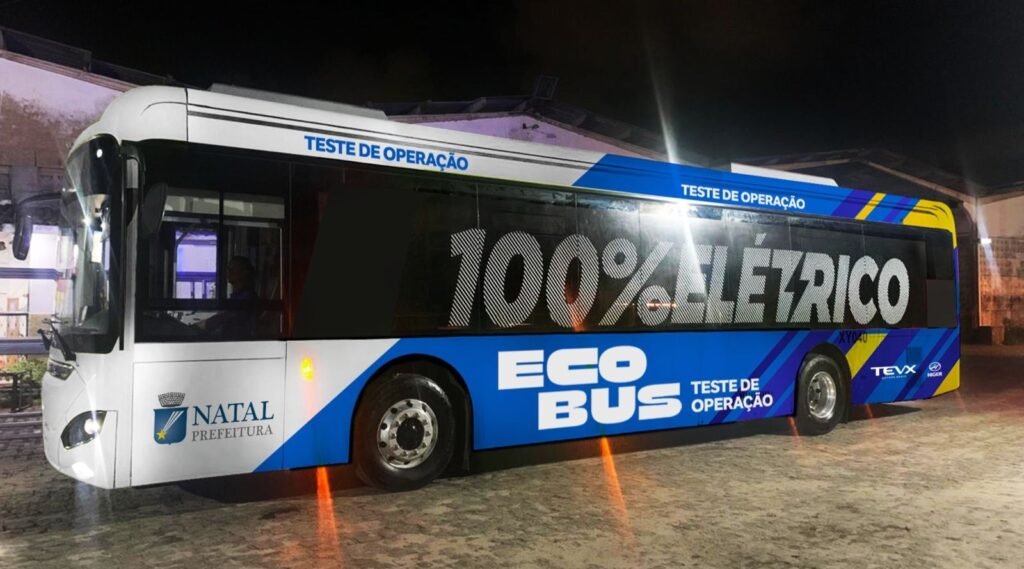 Natal inicia teste com ônibus elétrico de última geração a partir desta quarta-feira (16)