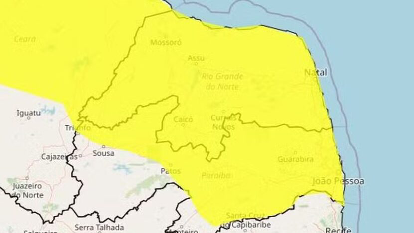 Alerta do Inmet prevê chuvas intensas em todas as cidades do RN